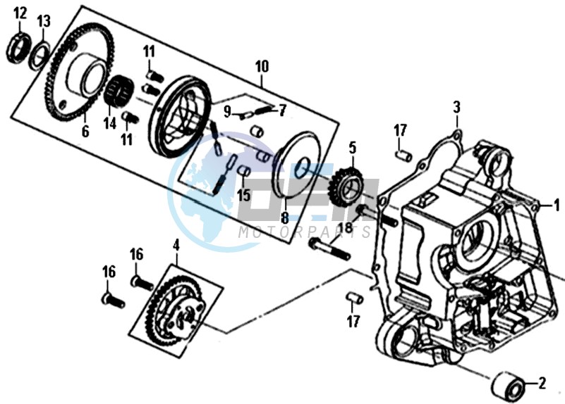 R CRANK CASE-OIL PUMP ASSY