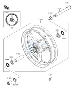 NINJA ZX-10R ZX1000SJFA XX (EU ME A(FRICA) drawing Front Hub