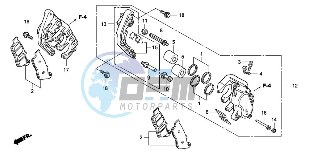 FRONT BRAKE CALIPER (CBF1000)