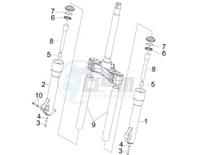 Beverly 125 drawing Fork components (Kayaba)