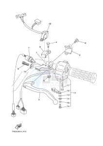 YFM350FWA YFM350DF GRIZZLY 350 4WD (1NSH) drawing HANDLE SWITCH & LEVER