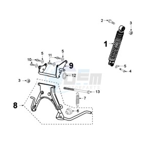 VIVA MA BE drawing REAR SHOCK AND STAND