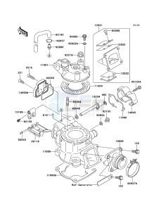 KX85_/_KX85_II KX85BBF EU drawing Cylinder Head/Cylinder