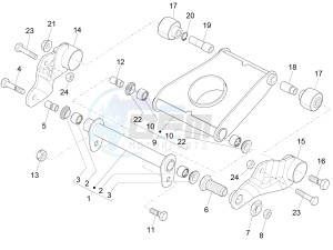 MP3 500 Sport Business ABS E3-E4 (NAFTA) drawing Swinging arm