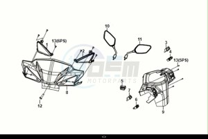 ORBIT III 125 (XE12W2-EU) (E5) (M1) drawing HANDLE PIPE - HANDLE COVER