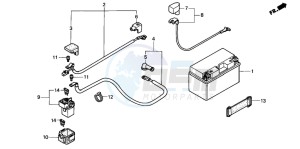 CB900F CB900 HORNET drawing BATTERY