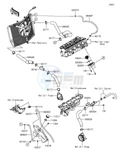 NINJA ZX-6R ZX636EGF FR GB XX (EU ME A(FRICA) drawing Water Pipe