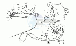 Le Mans 1000 drawing Handlebar-controls, 1st series