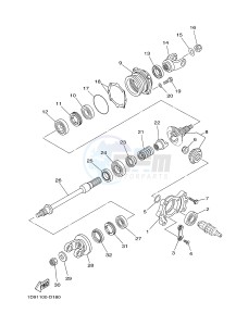 YFM450FWAD YFM450PE GRIZZLY 450 EPS (2LC2 2LC3 2LC4) drawing MIDDLE DRIVE GEAR