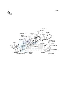 KRF 750 G [TERYX 750 FI 4X4] (G9F) G9F drawing FRONT BOX