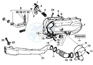 Liberty 125 drawing Starting lever - Crankcase - Cooling