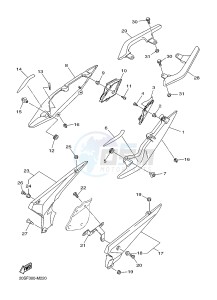 XJ6S ABS 600 DIVERSION (S-TYPE, ABS) (36D7) drawing SIDE COVER