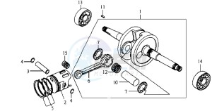 JET EURO X 50 E2 drawing CRANKSHAFT / PISTON / PISTON RING