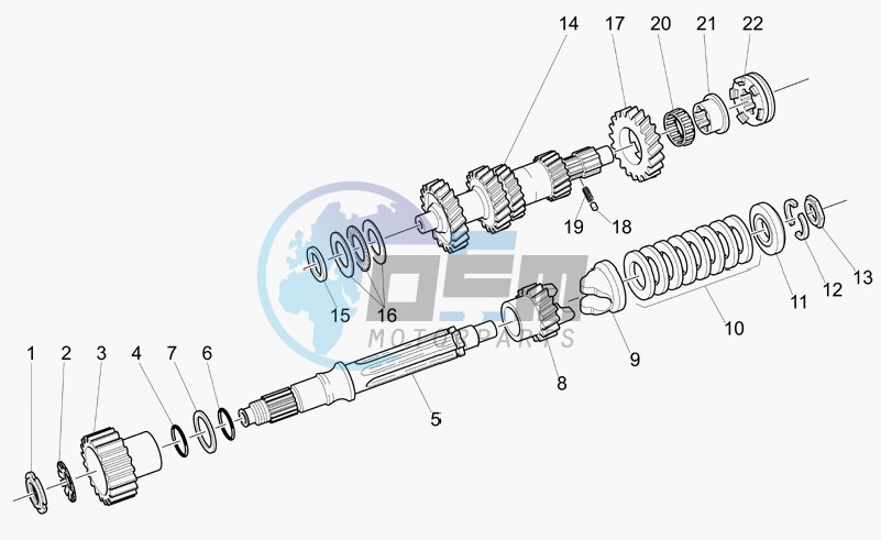 Primary gear shaft