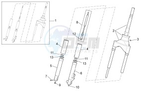 Scarabeo 100 4T e3 net drawing Front Fork