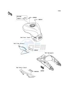 NINJA_ZX-6R ZX600P7F FR GB XX (EU ME A(FRICA) drawing Labels