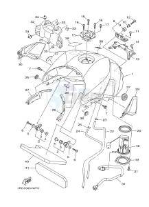 MT09 MT-09 900 (1RCN 1RCP) drawing FUEL TANK