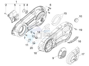 MP3 400 ie mic drawing Crankcase cover - Crankcase cooling