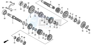 TRX400EX FOURTRAX 400 EX drawing TRANSMISSION (TRX400EXX-4)