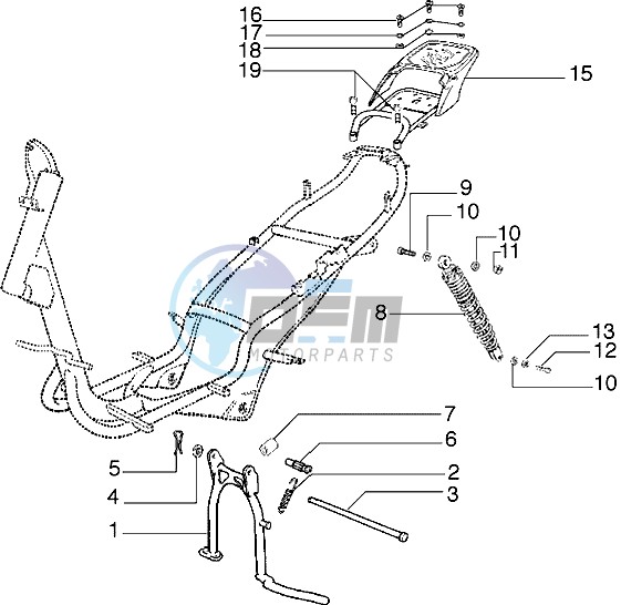 Rear shock absorber-Stand