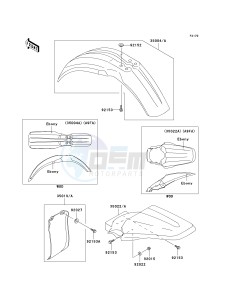 KX 85 A [KX85 MONSTER ENERGY] (A6F - A9FA) A8F drawing FENDERS