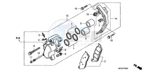 VT750CA9 Korea - (KO / ST) drawing FRONT BRAKE CALIPER