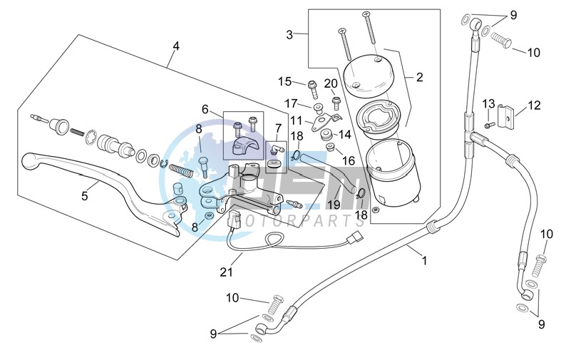 Front master brake cilinder