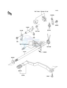 KLF250 KLF250-A3 EU GB drawing Gear Change Mechanism