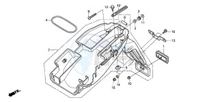 CB600F CB600F drawing REAR FENDER (CB600F3/4/5/ 6)