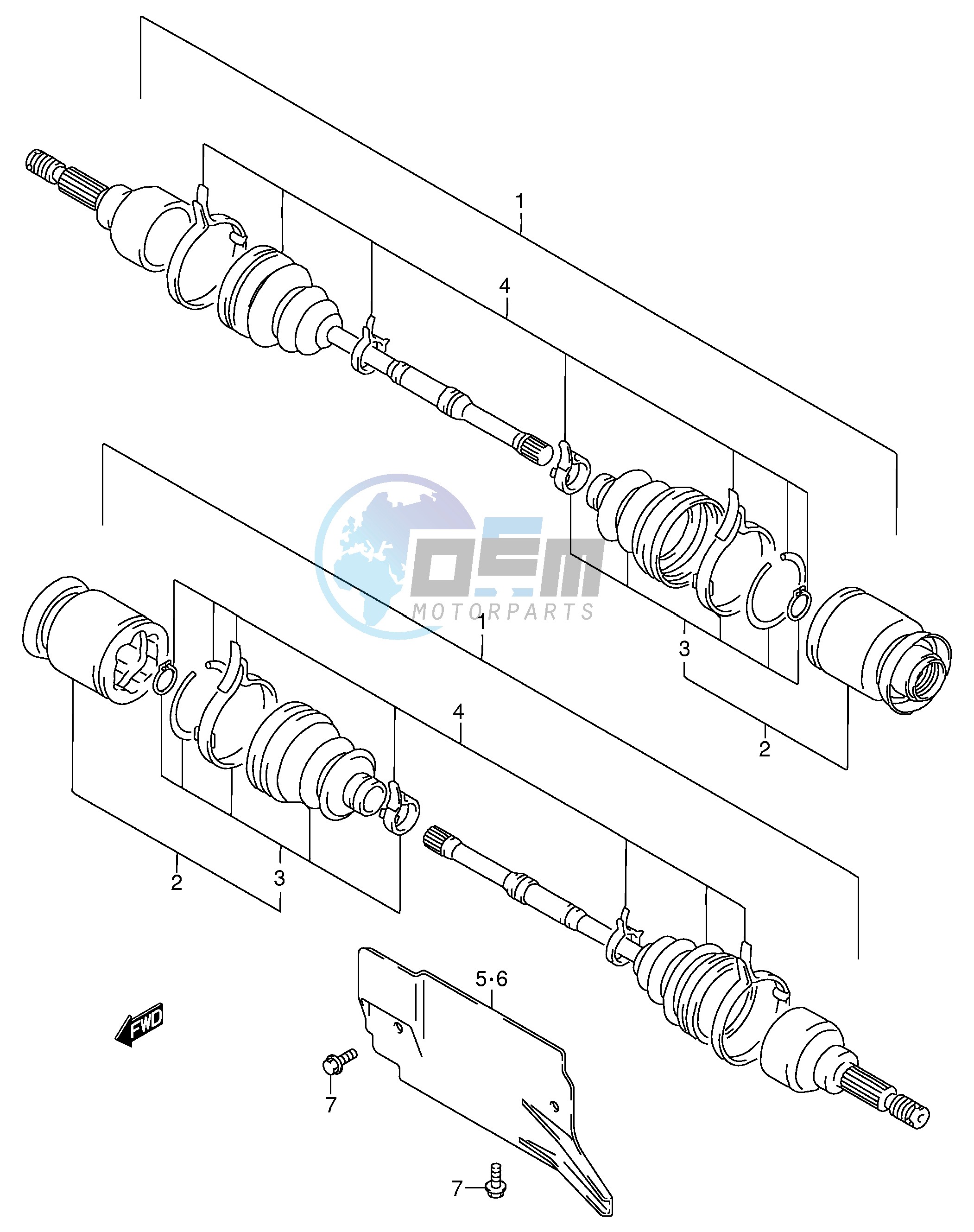 FRONT DRIVE SHAFT (MODEL K1 K2)