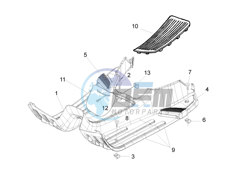 Central cover - Footrests