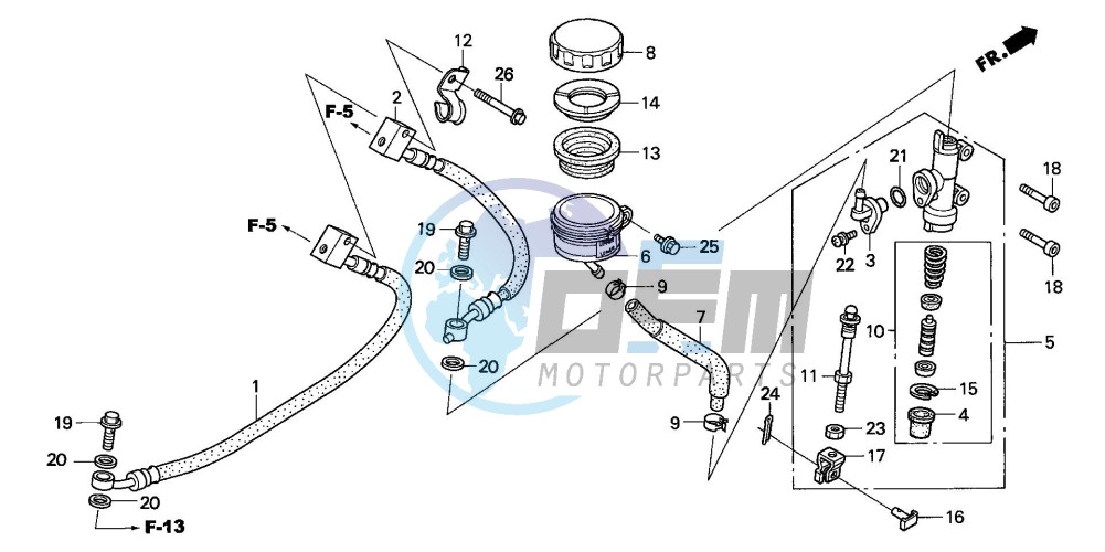 REAR BRAKE MASTER CYLINDER (CBF500A)