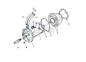 YQ AEROX 50 drawing CYLINDER HEAD