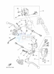 XT250 (B7C3) drawing HANDLE SWITCH & LEVER