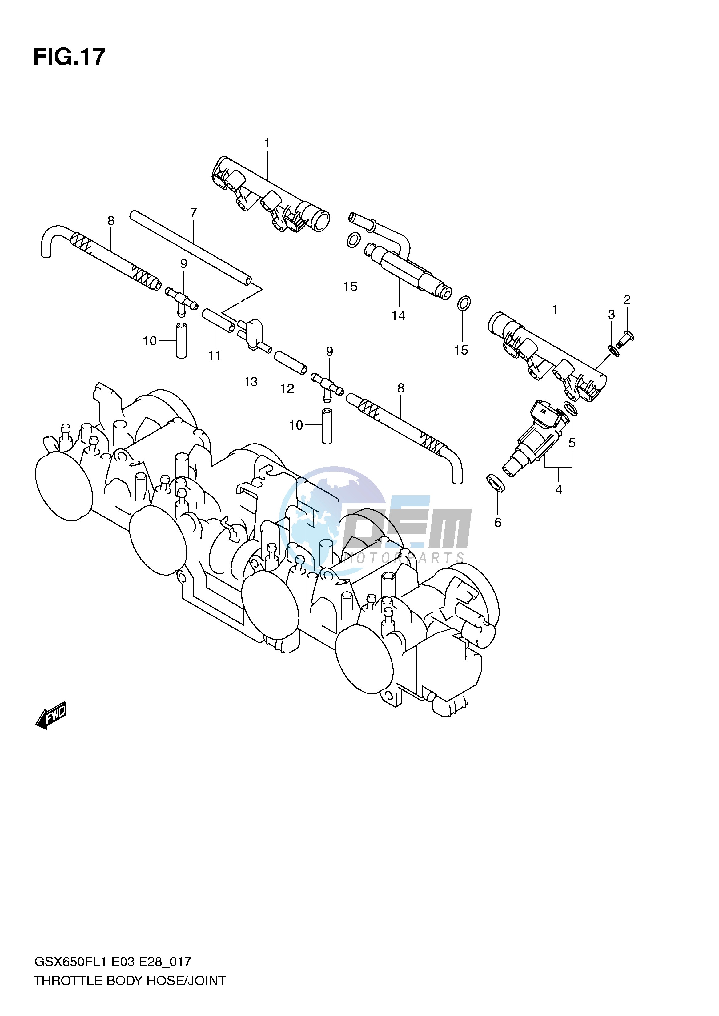 THROTTLE BODY HOSE JOINT (GSX650FL1 E3)