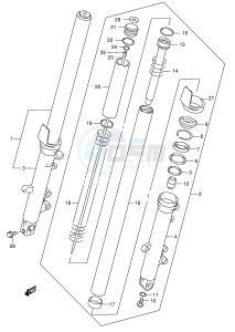 GSX600F (E2) Katana drawing FRONT DAMPER