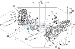 X Evo 125 Euro 3 (UK) drawing Crankcase