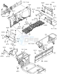 MULE PRO-DXT KAF1000BJF EU drawing Frame Fittings(Front)