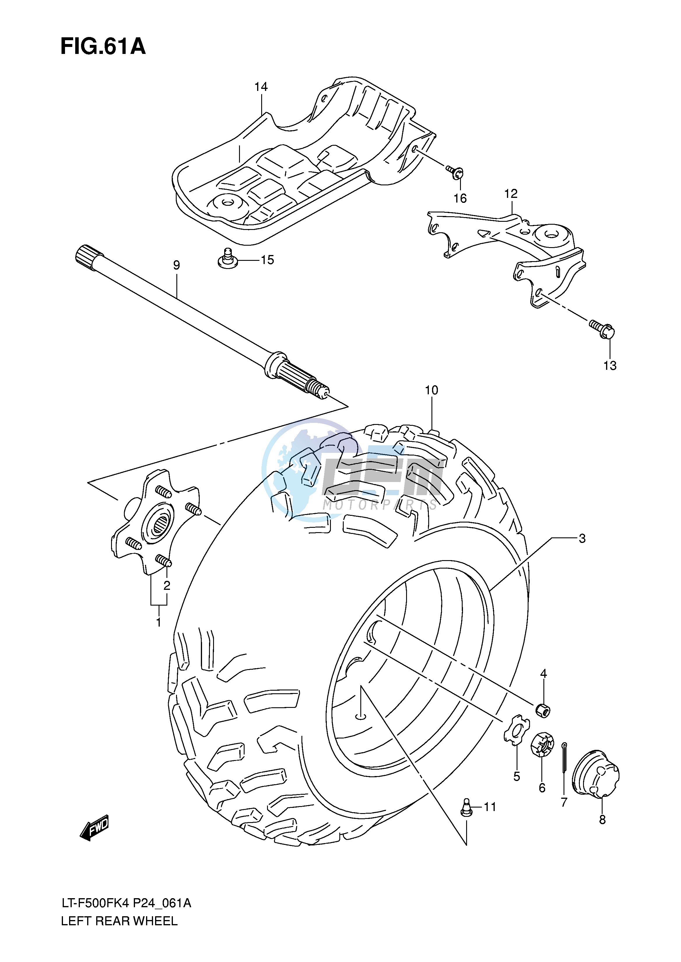 LEFT REAR WHEEL (MODEL K6 K7)