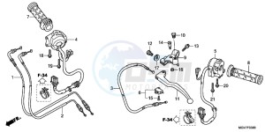 CBR600FB drawing HANDLE LEVER/ SWITCH/ CABLE