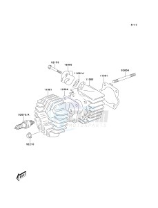 KDX 50 A (A6F) A6F drawing CYLINDER HEAD_CYLINDER