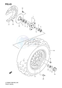 LT-F250 (E28-E33) drawing FRONT WHEEL