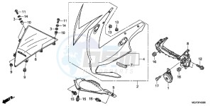 CBR1000RRD Fireblade - CBR1000RR UK - (E) drawing UPPER COWL