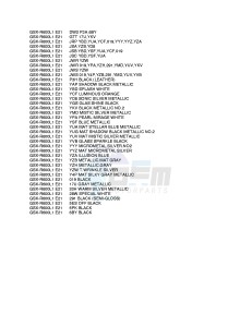 GSX-R600 (E21) drawing * COLOR CHART *