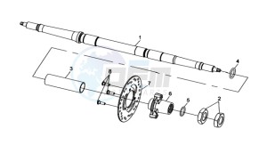 QUAD LANDER 300S ENTRY drawing REAR AXLE / BRAKE DISC