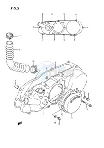 LT80 (P28) drawing CRANKCASE LEFT COVER