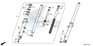 CB500FD CB500F UK - (E) drawing FRONT FORK