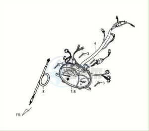 FIDDLE II 125S drawing DASHBOARD / SPEEDOMETER CABLE / WIRING HARNASS