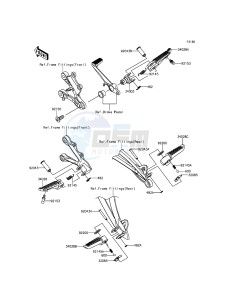 NINJA ZX-6R ZX600RFF FR GB XX (EU ME A(FRICA) drawing Footrests