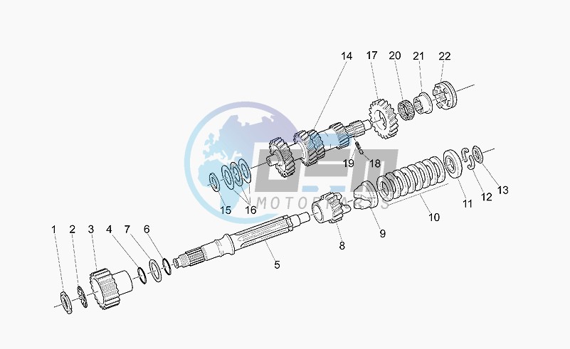 Primary gear shaft